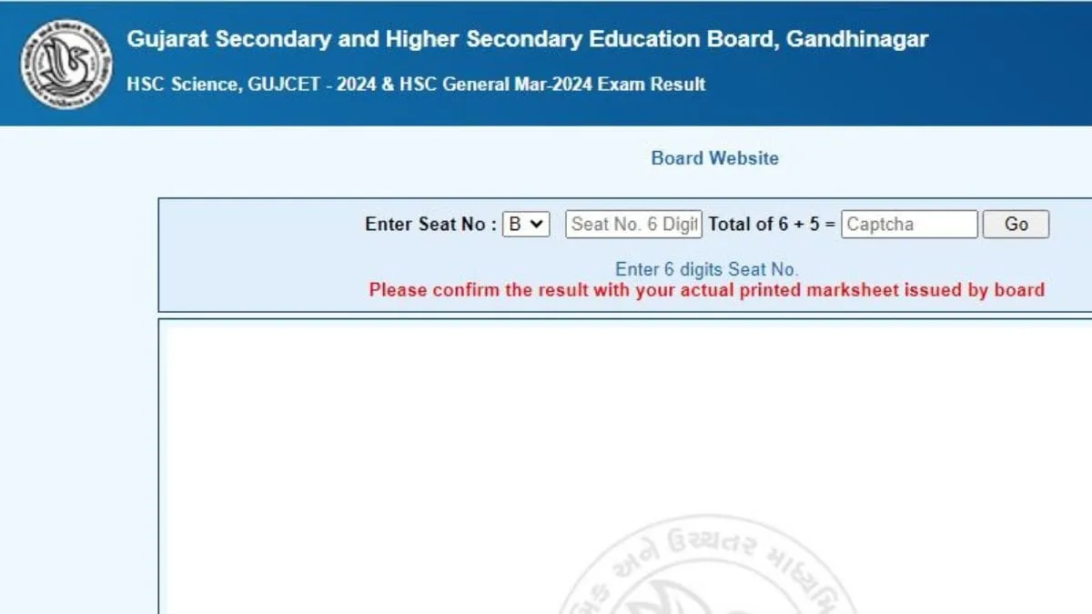 GSEB Gujarat Board 12th Result